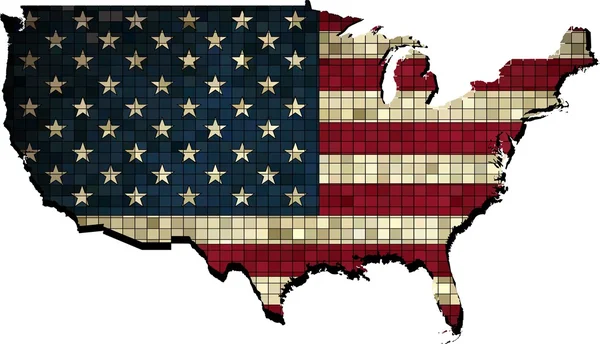 EE.UU. mapa grunge mosaico — Archivo Imágenes Vectoriales