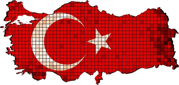 土耳其地图 grunge 马赛克 — 图库矢量图片