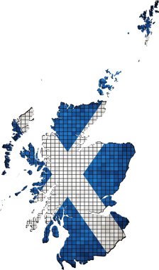 Scotland map grunge mosaic clipart