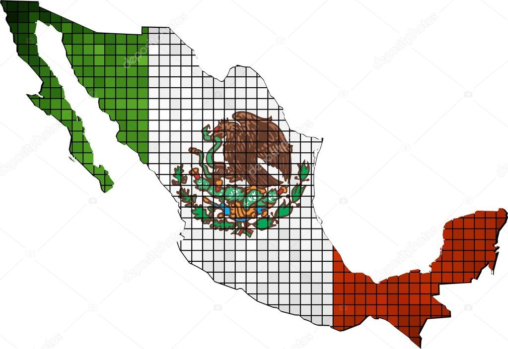Mexico map grunge mosaic