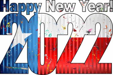 İçinde Teksas bayrağı olan 2022 yılınız kutlu olsun. 2022 YILI YILI YILI NUMERALS, 2022 Teksas Bayrak Numarası