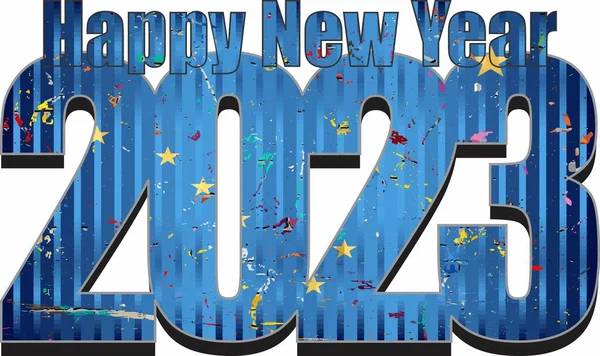 Happy New Year 2023 Alaska Flag Illustration 2023 Happy New — Stock Vector