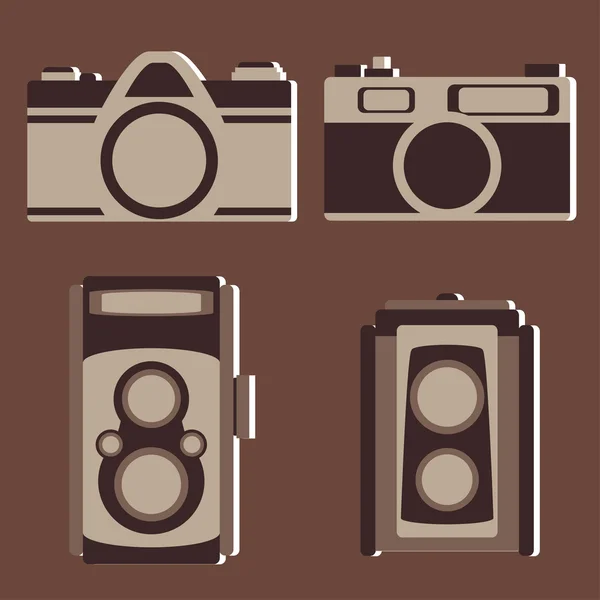 Conjunto vectorial de cámara vintage — Vector de stock
