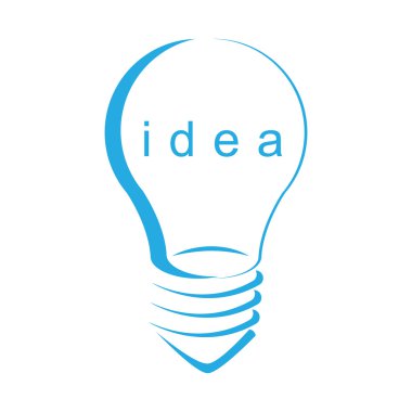 Işık fikir izole sembolü beyaz arka plan