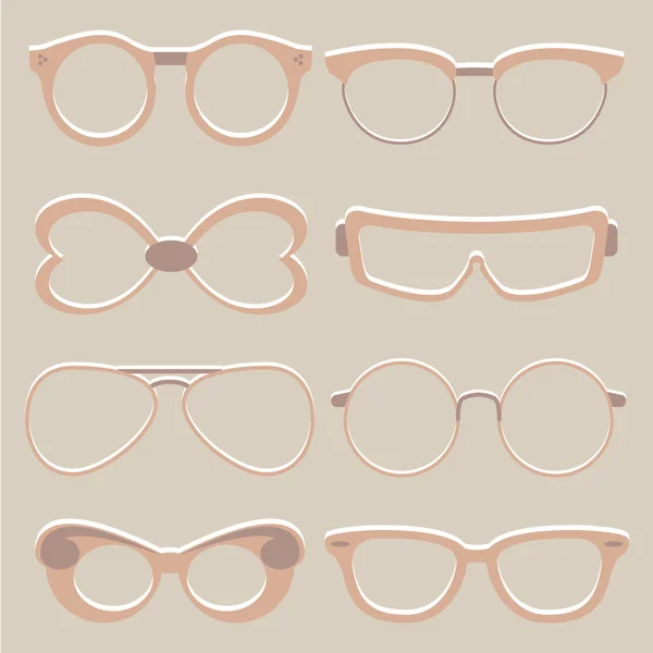 Vector set of cute glasses — Stock Vector