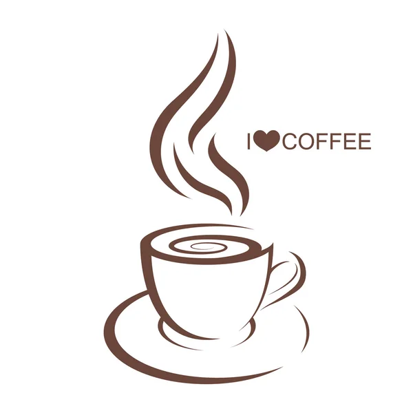 Kávé csésze elszigetelt fehér háttér — Stock Vector