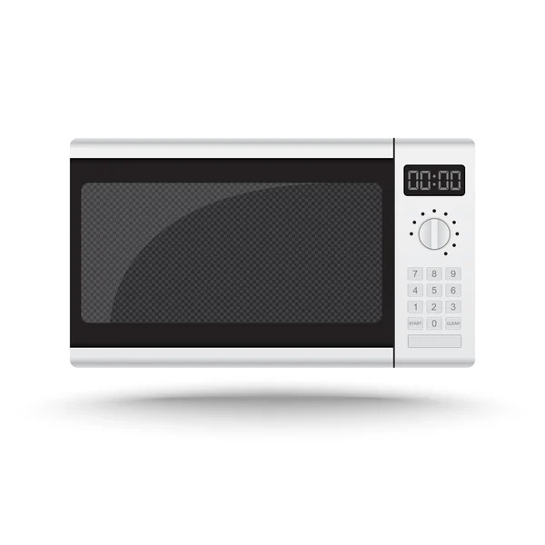 3D Realistic microwave oven vector on isolated white background — Stock Vector