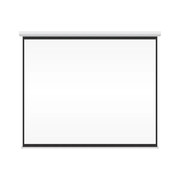 Blank projection screen vector on isolated white background — Stock Vector