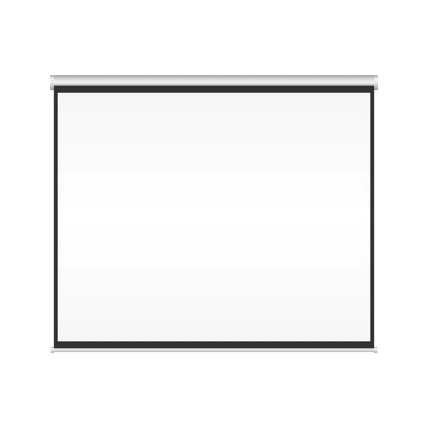 Blank projection screen vector on isolated white background — Stock Vector