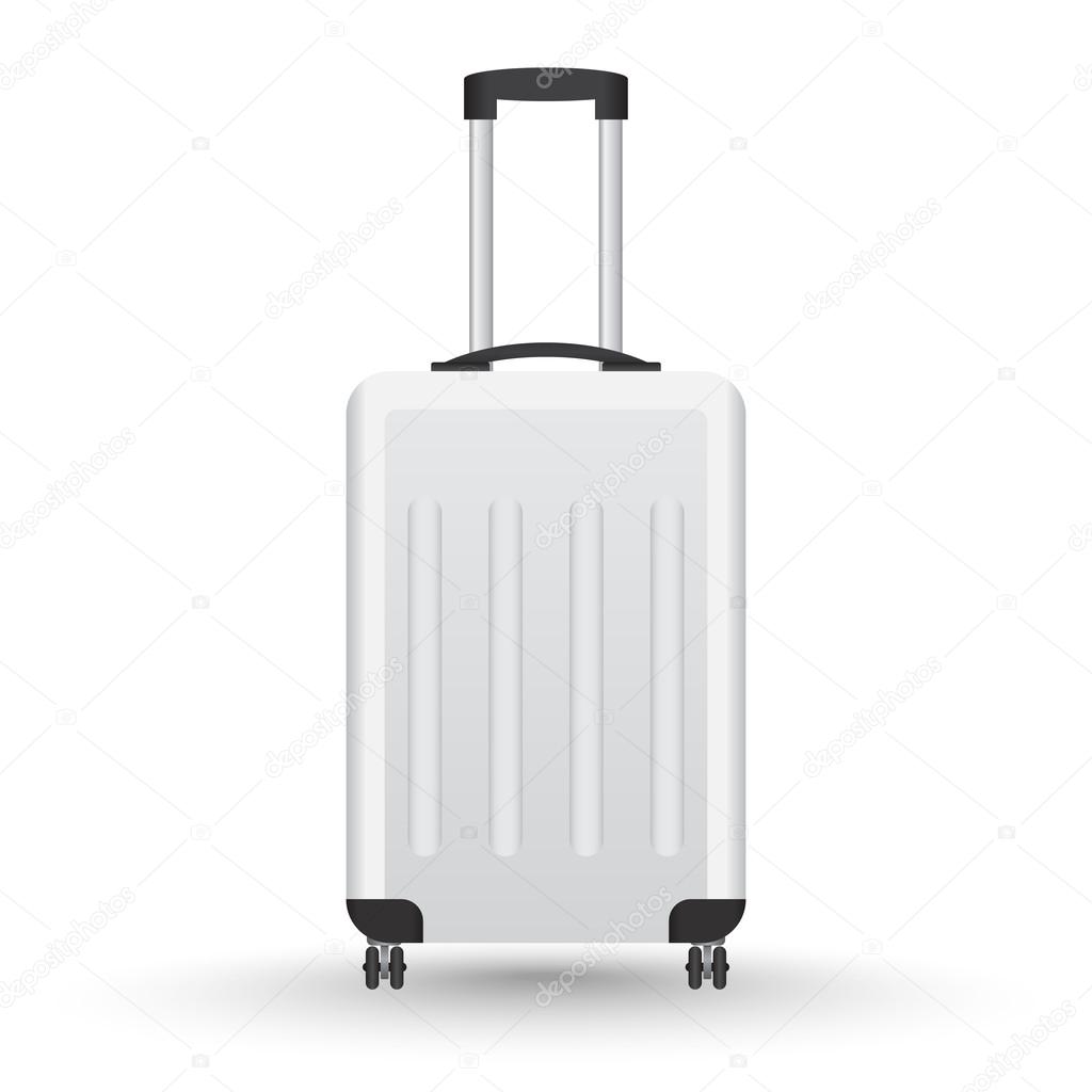 3D Realistic suitcase vector for travel on isolated white background