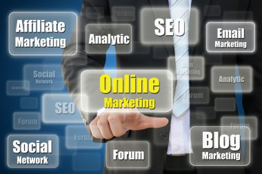 iş el dokunmatik online pazarlama kavramı