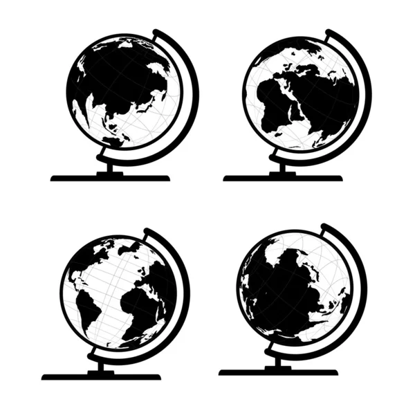 Conjunto vetorial de mapa do mundo 3D ou globo, série 3 — Vetor de Stock