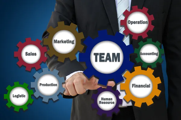 Business element and function to present team concept by gear — Stock Photo, Image