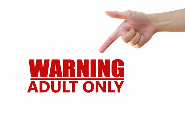 Warning Adult Only for xxx concept — Stock Photo, Image