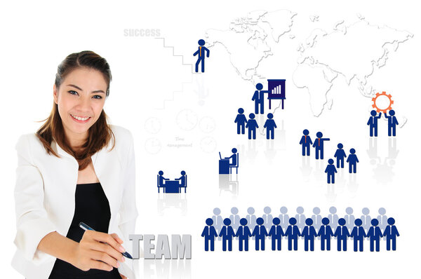 Working teamwork for business development concept