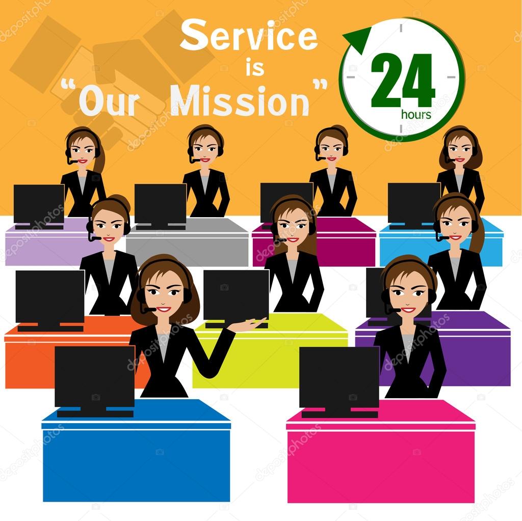 Call center, best service for business concept