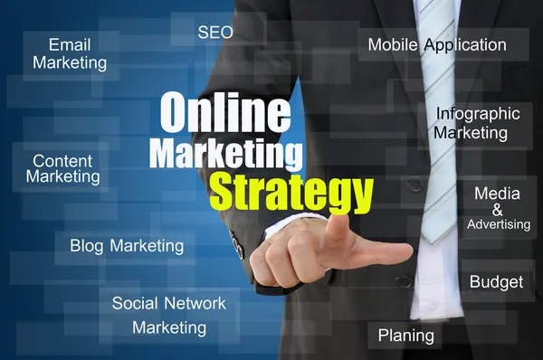 Online marketing stratégia koncepciója — Stock Fotó