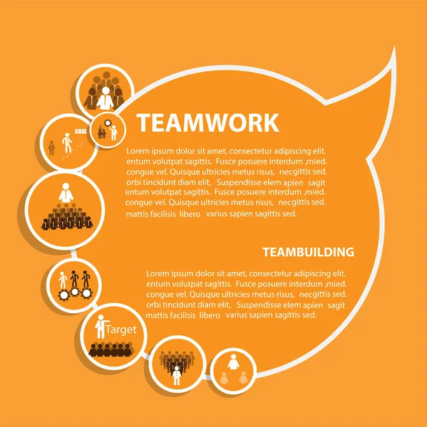 Infographic sjabloon voor teamwerk concept — Stockvector