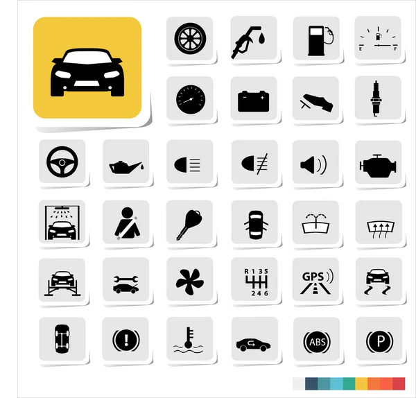 Set de pictograme auto — Vector de stoc