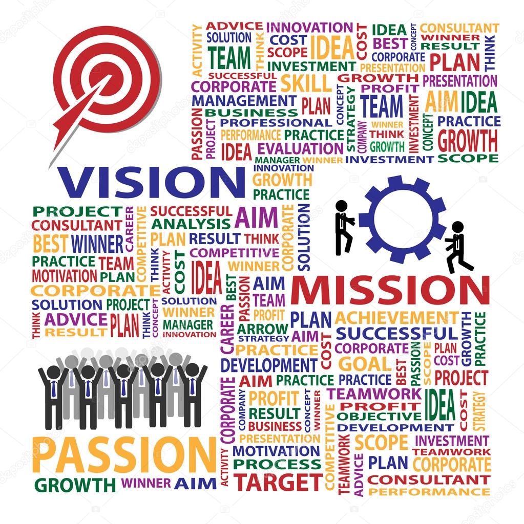 Vision mission passion present business concept