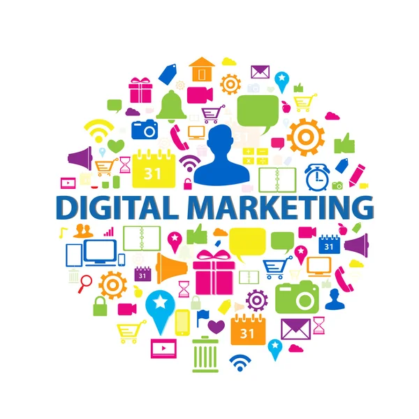 Conceito de marketing digital — Vetor de Stock