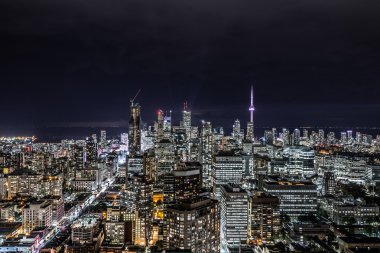 Downtown Toronto at night clipart