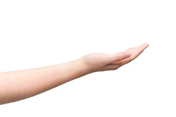 Hand with open palm facing up — Stock Photo, Image