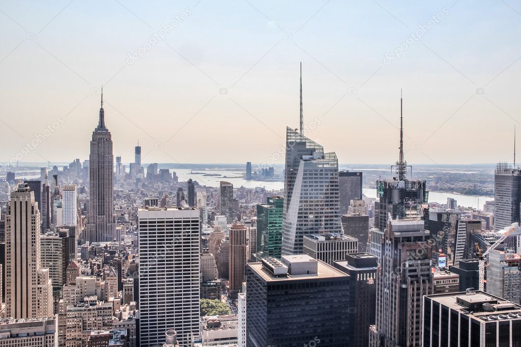 Cityscape view of lower New York City
