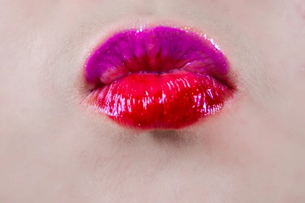 Woman lips blowing a kiss — Stock Photo, Image