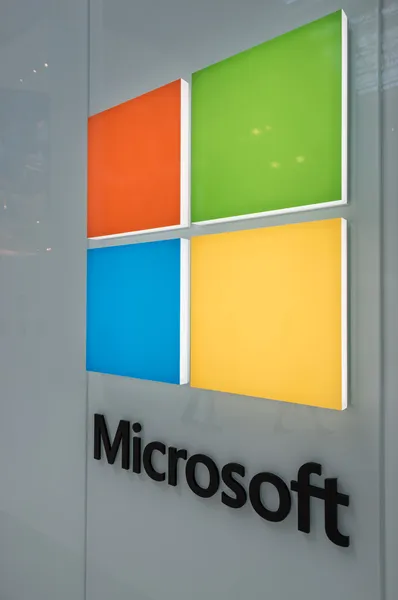 Logotipo grande Microsoft Corporation — Fotografia de Stock