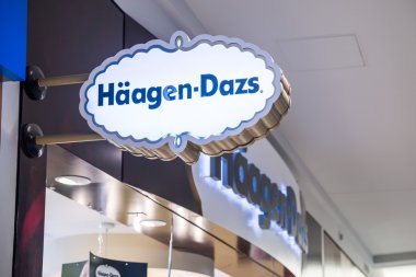 Haagen dazs mağaza ve Amerika'da alışveriş logosu