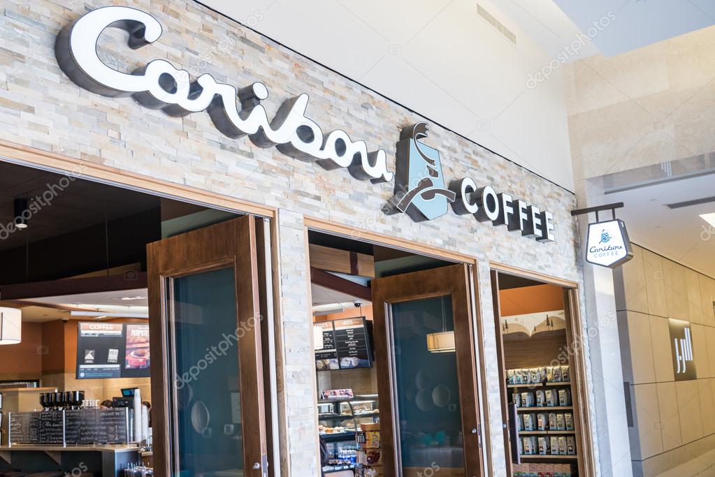 MINNEAPOLIS,MN - SEPTEMBER 26:Caribou Coffee store and logo in Mall of America, in Minneapolis, MN, on September 26, 2013.