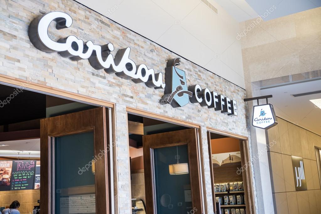 MINNEAPOLIS,MN - SEPTEMBER 26:Caribou Coffee store and logo in Mall of America, in Minneapolis, MN, on September 26, 2013.