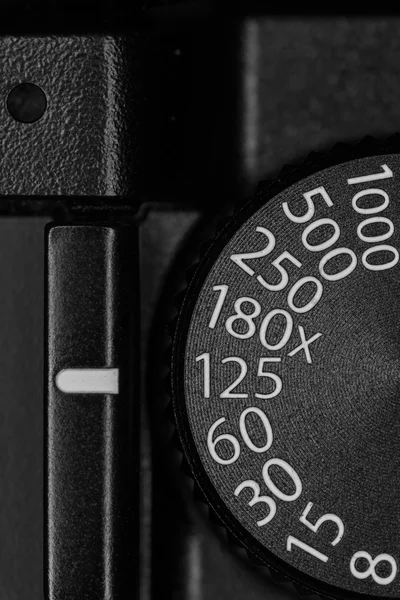 Shutter speed dial on a camera — Stock Photo, Image