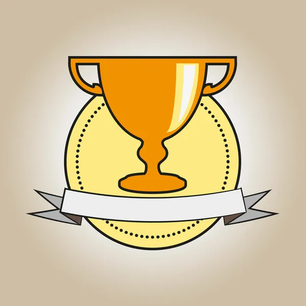 Trofeo Achievement Award in Oro con Nastro — Vettoriale Stock