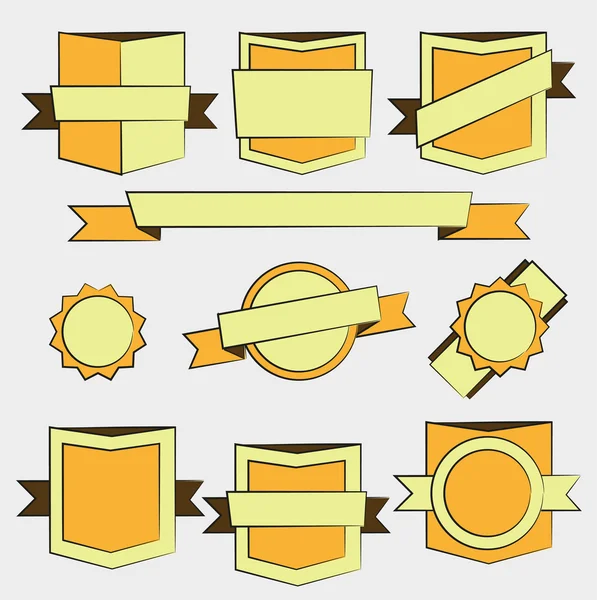 Escudos de crachá e coleta de etiquetas — Vetor de Stock