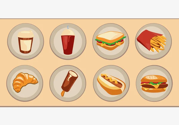 Logos de comida rápida — Archivo Imágenes Vectoriales