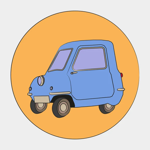 Tres ruedas auto — Vector de stock