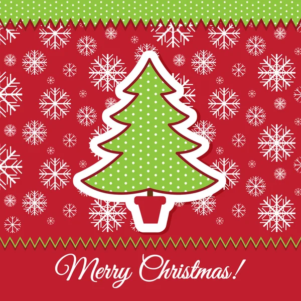 Christmas tree greeting card design — Stock Vector