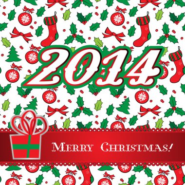 Merry christmas holly tebrik kartı tasarımı