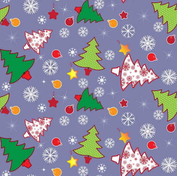 Christmas tree seamless pattern — Stock Vector