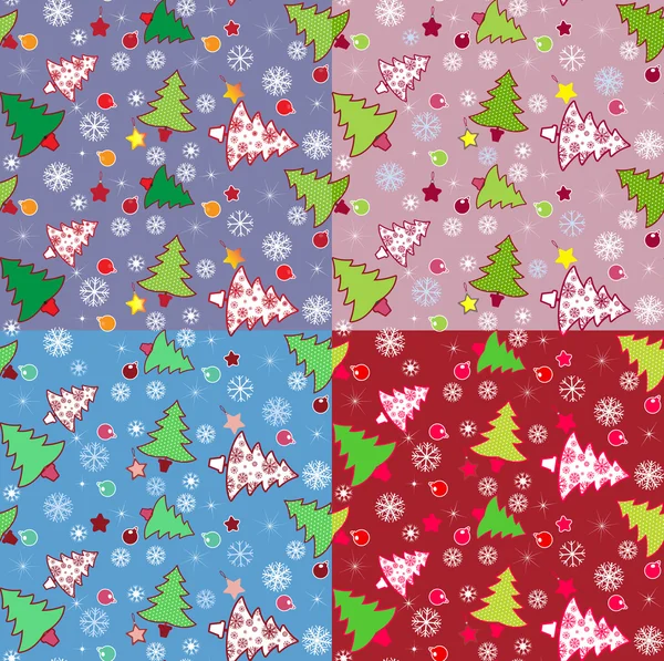 Christmas tree seamless pattern — Stock Vector