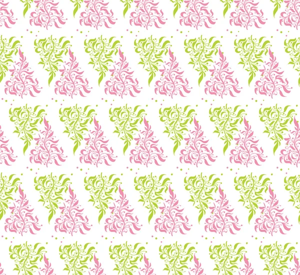 Çiçek pattern_light pembe ve yeşil — Stok Vektör