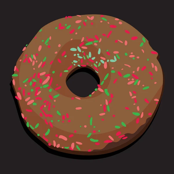Delicioso donut com cobertura colorida — Vetor de Stock