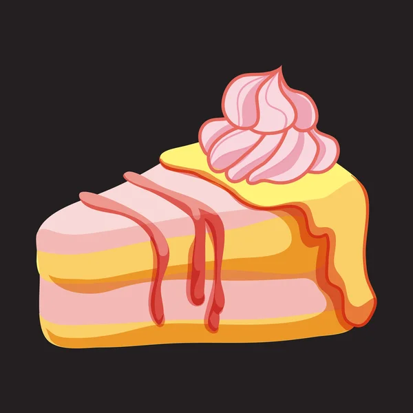 Pièce vectorielle de gâteau aux fraises — Image vectorielle