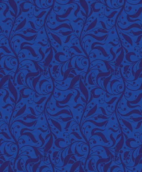 Bleu motif floral sans couture — Image vectorielle