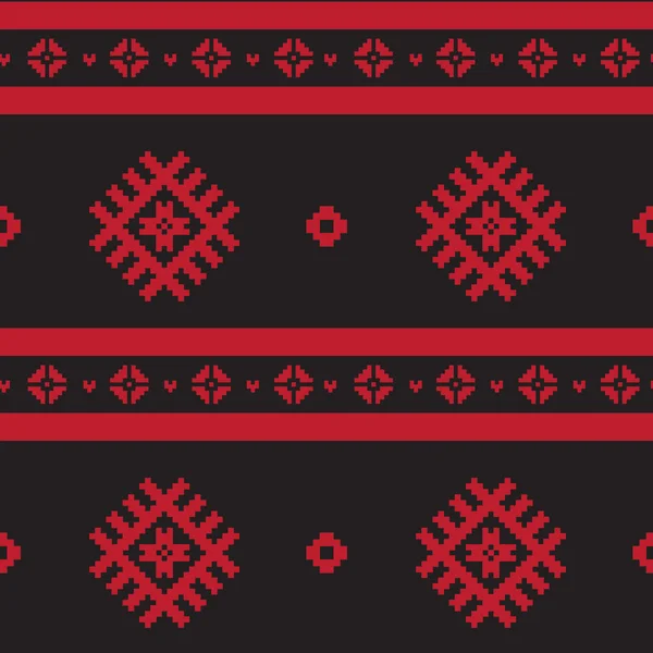 Motif sans couture tricoté nordique cramoisi — Image vectorielle