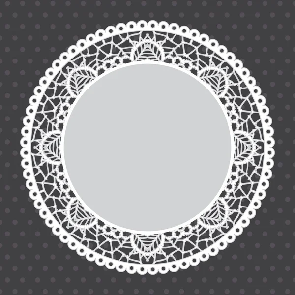 Gray Lace doily background — Stock Vector