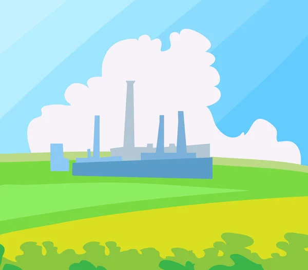 Paisaje industrial. Ilustración vectorial . — Vector de stock