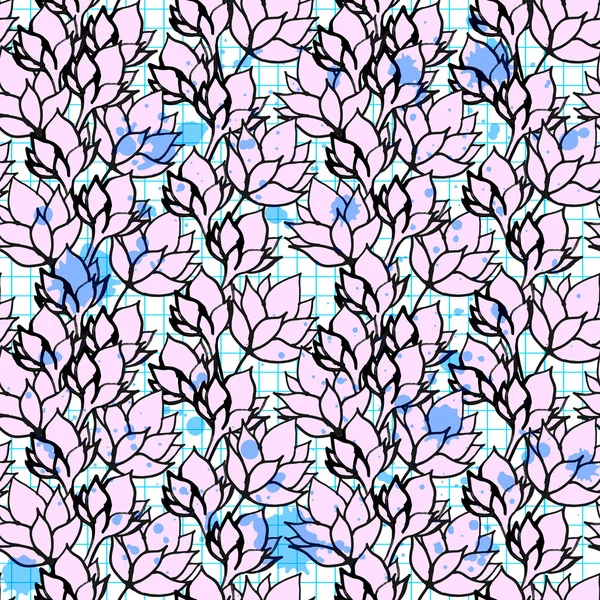 Lotus floral rose motif sans couture — Image vectorielle